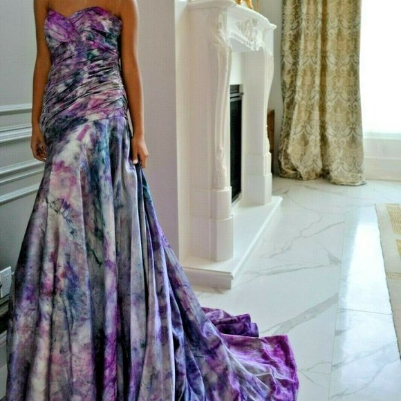 NEW Silk Wedding gown ivory silver white pink purple small medium dyed 4 6 8 10 - Picture 2 of 16